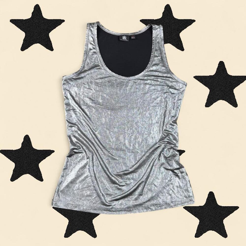 ★ Y2K Rock & Republic Metallic Silver Tank ★